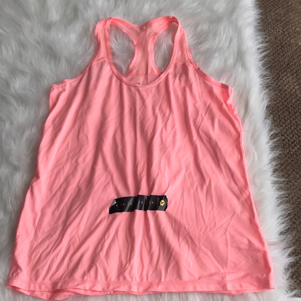 Neon orange workout top